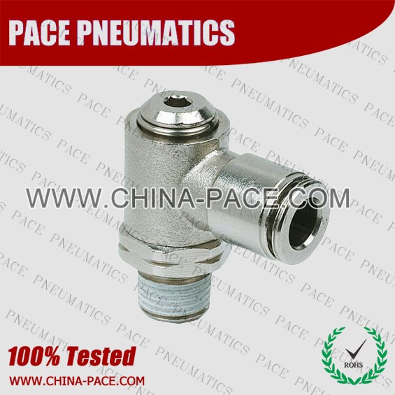 Male Banjo Brass Push In Fittings, Air Fittings, one touch tube fittings, Pneumatic Fitting, Nickel Plated Brass Push in Fittings